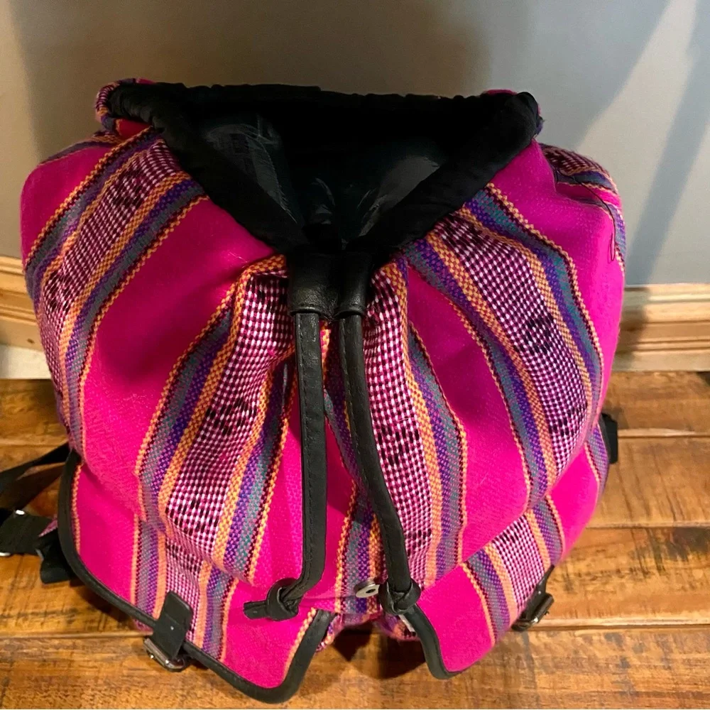 Hot Pink Striped Backpack - Picture 4 of 4